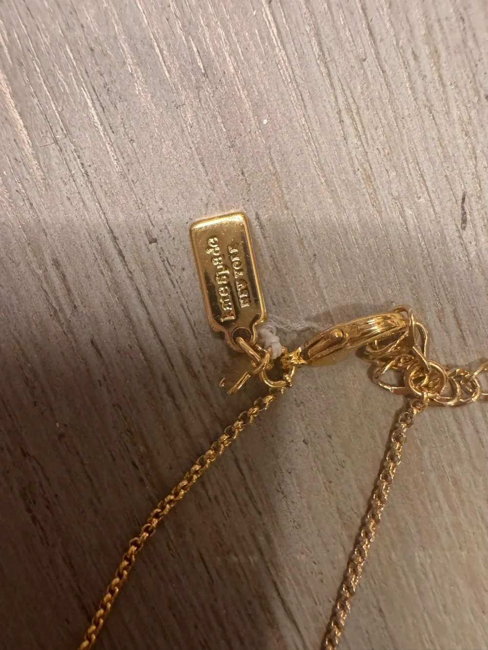 Kate Spade Gold Chain Necklace with Sparkling Blue Druzy Pendant